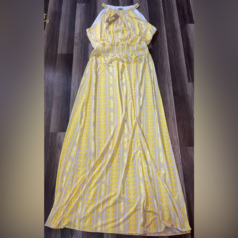 NWT Cremieux Wunderlust Tribal Print Halter Maxi Dress SZ Large